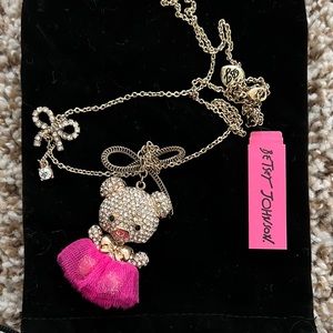 Betsey Johnson bear in tutu necklace